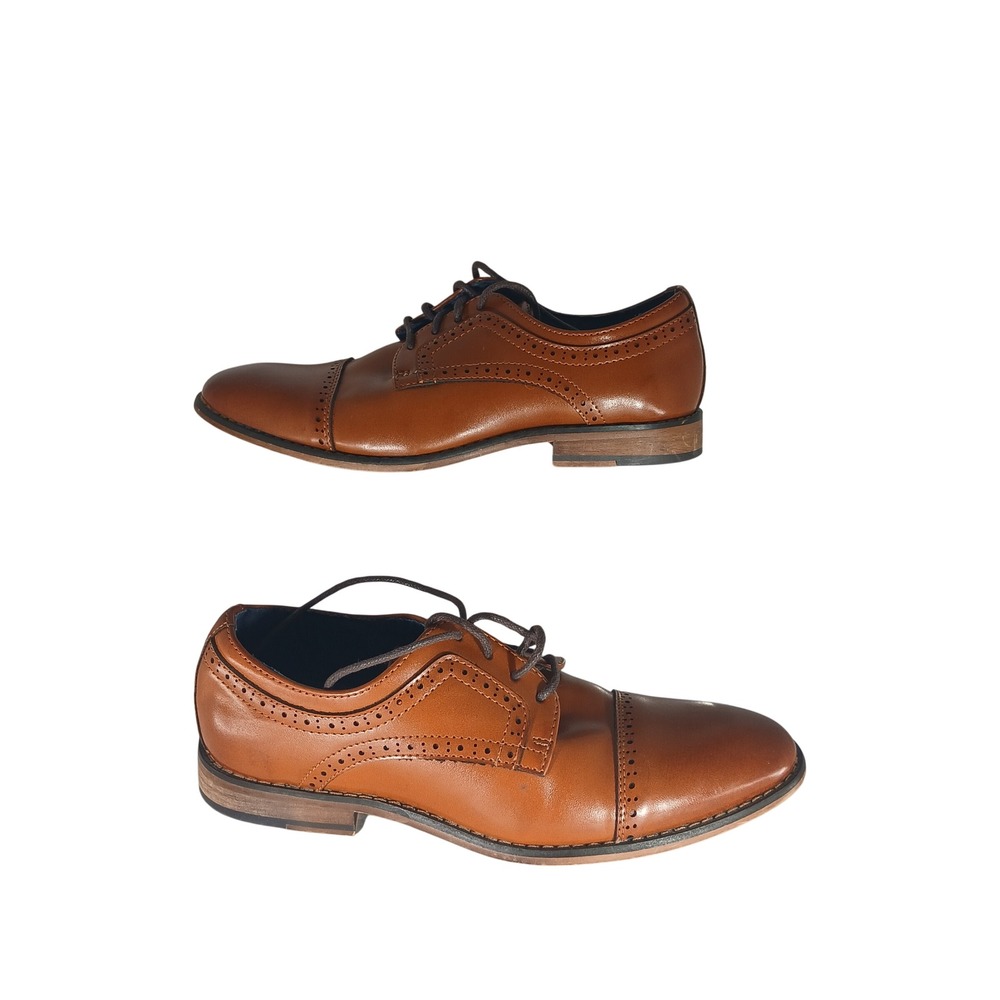 Bruno Marc Prince-K1 Oxford 5 Tan Cap Toe Brogue Dress Shoes Professional Dapper